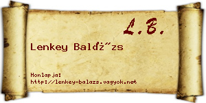 Lenkey Balázs névjegykártya